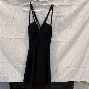 Black Strappy V-Neck Women’s Dress